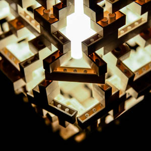 abat-jour en légo blanc